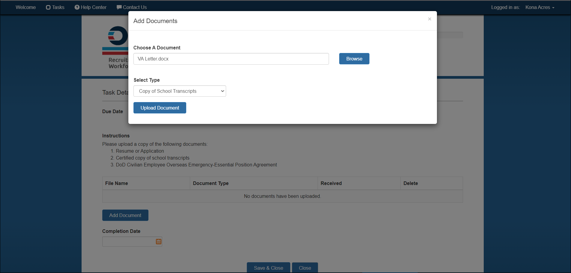 New Hire Add Documents